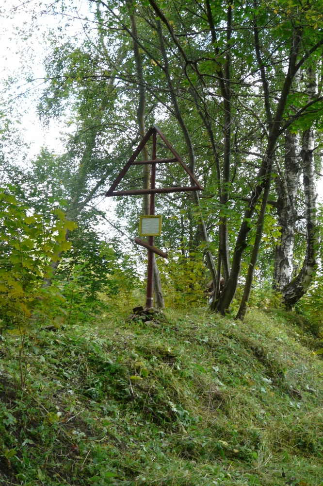Поклонный крест, установленный в Чёрном Ручье в память о явлении Преподобного Нила Столобенского. Фото Д. Ивлева