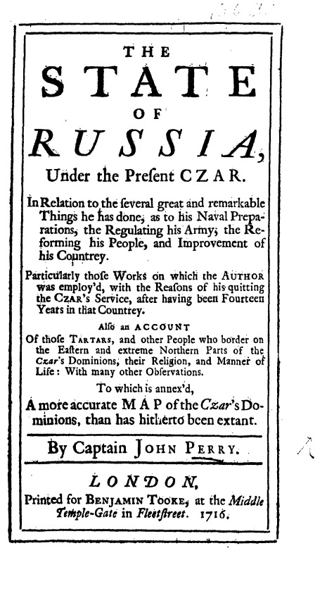 Джон Перри. Английское издание 1716 г.